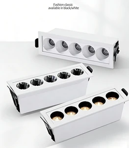 LED Modern Long Bar Aluminum Grille Light Embedded Frameless Line Light for Home Office High Efficiency