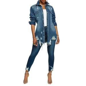 Women's Custom Denim Jacket with Cotton & Sheep Skin Breathable Knitted Design Embroidery Details High Quality Outdoor Wear