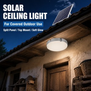 High Efficiency Solar Powered LED Ceiling Lights 400W IP65 Rated Motion Sensor Lighting for Warehouse Garage Yard Manufacturer