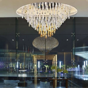 Custom Modern Luxury Decorative Pendant Light Villa Lobby Hotel Art Blown Glass Chandelier