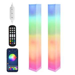 Fashionable Square Column LED Floor Lamp, Modern Minimalist, Remote & App Control, RGB For Gaming Room&Bar