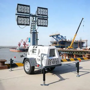 Free Shipping Ce Epa Portable LED Light Tower With Long Runtime And Low Maintenance Portable 9M Diesel Generator LED Light Tower