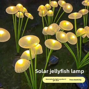 Solar Mushroom Jellyfish Garden Lights Light-sensing Control IP44 Protection Battery Included 2700K Soft Warm White LED Lights