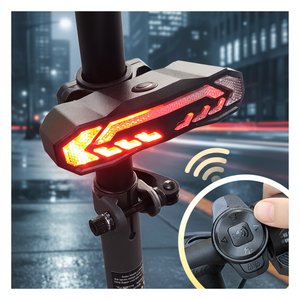 6-in-1 Bicycle Alarm LED Tail Lights Turn Signal Wireless Remote Control USB Charging Waterproof Rear Lamp For Riding Safety