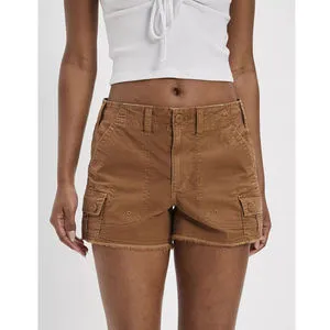 Stylish Women's Skinny Fit Mid-Waisted Washed Denim Cargo Shorts Spandex/Polyester Summer Casual Streetwear Drawstring Closure