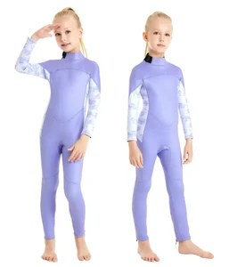 DIVESTAR Girls Waterproof Kid Wetsuit Full Long Sleeve 3mm Neoprene Sportswear With Breathable Windproof Features For Children