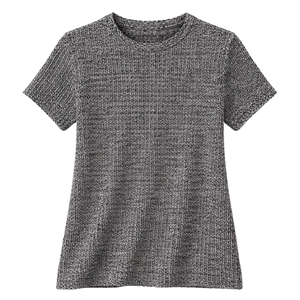 Women’s Textured Knit Top Short Sleeve Crew Neck Slim Fit Casual Summer Pullover Soft Stretch Elegant Everyday Blouse