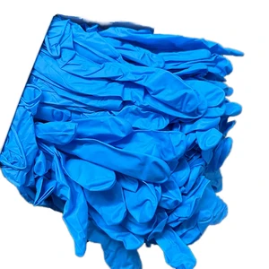 Pure Nitrile Blue Disposable Safety Gloves 100 Pieces Per Box 3mil Thickness Textured Fingertips EN ISO 374 Type B Protective