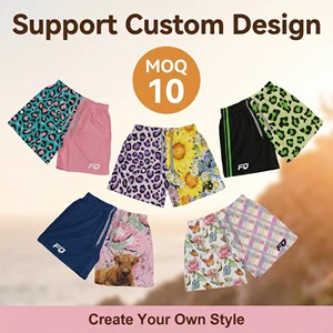 FQ Custom Au Fishing Footy Shorts With Pocket Zip Ladies Highland Pastel Leopard Shorts Gym Beach Sunflower Aussie Shorts Oem