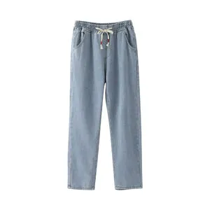 Wholesale Men's Custom Logo 100% Cotton High Street Winter Plus Size Ripped Slim Baggy Stacked Skinny Flare Jeans Trousers