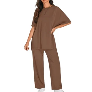 Custom Summer Two-Piece Set Solid Pink 100% Cotton Corduroy Quick Dry Breathable Plus Size Casual Front Outfit Sizes XS-5XL MOQ