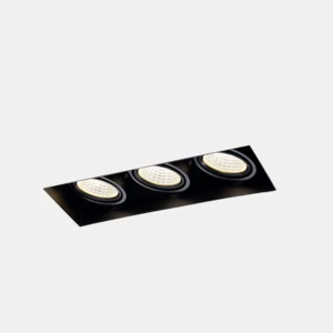 3 Heads Frameless Trimless Rimless Square Rectangular Adjustable Anti Glare Recessed COB Led Spot Light Grille Light