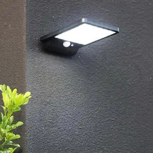 High Quality 49 LED Wall Light Waterproof Warm White Cool White Motion Sensor for Garden Yard Garage Solar Powered Plastic Body