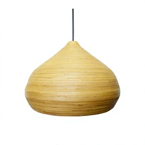 Dekor Asia Eco-Friendly Bamboo Hanging LED Lamp Customizable Color Modern Simple Luxury Design Home Decor Middle Size