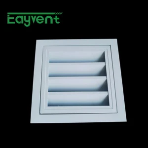 Custom Color Square Spring Removable Aluminum Rainproof Louver Outdoor Vent Grille For Commercial Building Ventilation