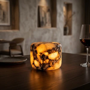 Luxury Alabaster Cordless Table Lamp Rechargeable Battery Powered LED Amber Night Light For Hotel Restaurant Bar Decor