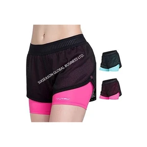 Women's Eco-Friendly Waterproof Quick Dry Breathable Cotton Plaid Pattern Elastic Waist Sports Shorts Plus Size Made Bangladesh