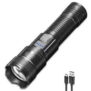 XINSITE High Strength Type C LED Torch Mini Patrol Flashlight USB Charging Portable ABS Lamp Body for Outdoor Hunting IP65