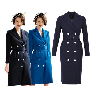Dresses Women Casual Summer Short or Long Sleeves Belted Dress Tops Ladies Women Open blazer Dress