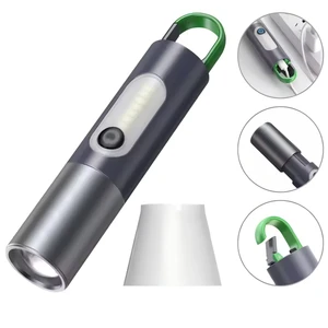 Multi-functional 15W P50 LED Tactical Flashlight USB-C Rechargeable White Laser Torch Light Zoomable Lantern for Emergency
