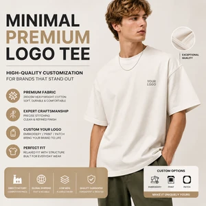 Minimal Premium Logo Tee High Quality Customization For Brands That Stand Out Oversized Fit White Tshirts Custom