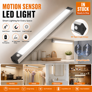 Wholesale Smart LED Sensor Strip Light Rechargeable Wireless Cabinet Night Light Eye-Friendly Dimmable Magnetic Sticker