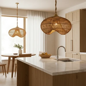 Bamboo Lightweight Modern Handmade Durable Pendant Lamp for Living Room-Modern Interior Decorations