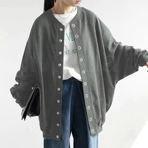 Fashion Autumn Winter New Women Oversized Baseball Jacket Reversible Two Way Wear Casual Coat Street Wear For Ladies