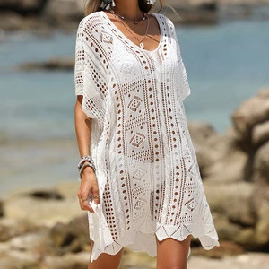 Wholesale Sexy Summer Knit Hollow Out Beach Cover-ups for Women Beachwear