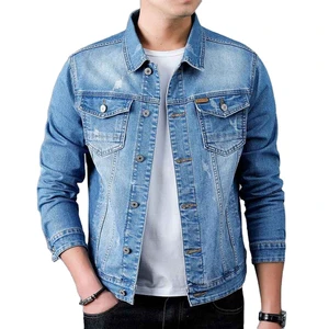 Wholesale Custom Coated Denim Jeans Jackets High Quality Front Logo Men's Winter Jacket