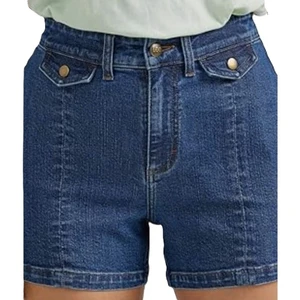 Wholesale Women's High Waist Denim Shorts Solid Custom Stone Wash Super Distressed Quick Dry Eco-Friendly Breathable High Street