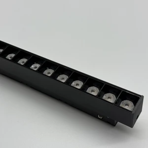 Modern LED Grille Light with Guide Rail Strip 220V Aluminum Body Embedded Install Style for Living Room