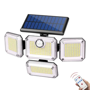 Integrated 333 LED Solar Wall Light Outdoor Motion Sensor Security Lamp with Remote Control 3 Working Modes IP65 Garden Path