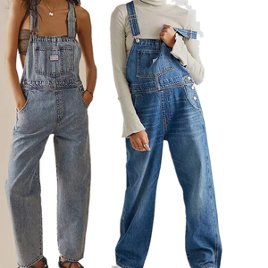 Manufacture Customize Women's Vintage Boyish Denim Jeans Overall