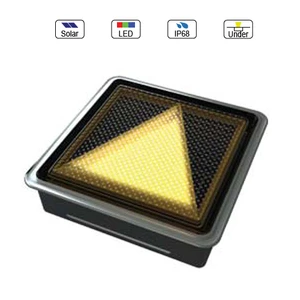 Outdoor IP68 Waterproof LED Brick Light MS-2400 Solar Powered CE Certified Stainless Steel Housing RGB 7 Colors 100,000 Hours