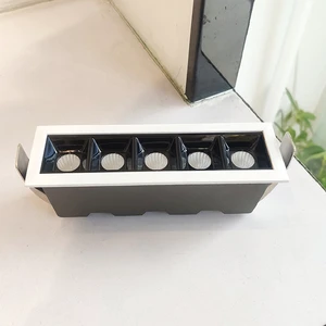 LED Linear Grille Downlight Indoor Household Office Hotel Ceiling Recessed Five Head Linear Grille Lamp