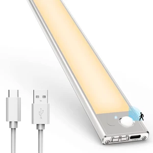 Rechargeable PIR Sensor LED Cabinet Light Surface Mounted for Closet Wardrobe Locker Bathroom Stairs Kitchen