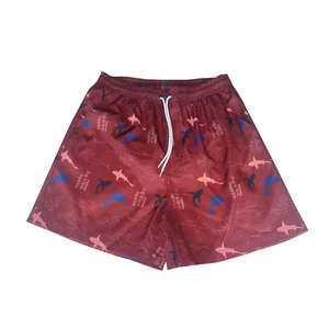 Classic Animal Print Men's Beach Swim Trunks Soft Breathable Polyester Microfiber Quick Dry Shorts Elastic Waist Drawstring