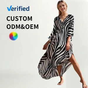A5039901-Beach Cover-up Dress for Women, Knitted Swimsuit Cover-up, Summer Beachwear, Bikini Print Dress for Girl