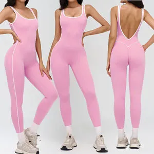 Wholesale Custom Logo Women One Piece Jumpsuit, Yoga Sports Bodysuit, Integrated Fitness Wear for Running and Training