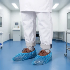 High Quality Disposable PE Shoe Covers Wholesale Medical & Civil Waterproof Anti-Dust Easy Use Multi-Color Overshoes