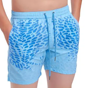 Fashion Men Brazilian Quick Dry Color Changing Swim Trunks Lightweight Beach Sports Shorts with Pockets Front Mesh Liner OEM ODM