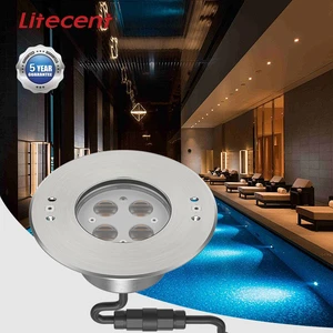 Litecent 6W LED Underwater Light Swimming Pool Light IP68 Waterproof With 316L Stainless Steel Body for Swimming Pool ,Fountain
