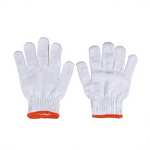 Wholesale Raw White Nylon Non-disposable 23cm Labor protection Gloves 400g for Machinery and Auto Repair logo Printing Available