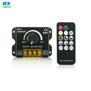 LED Dimmer Controller DC5-24V 30A 14-Key PWM RF Wireless Remote Adjustable Dimming Knob Dimmer Switch for LED Strip