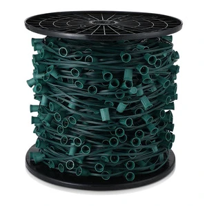 For 1000FT C9 E17 12in Space Light Cord Socket Wire Spool Christmas Light Stringer Bulb Socket with Wire AC 110V 2-Year Warranty