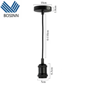 Bronze E27 Lamp Holder Brass Waterproof and High Temperature Resistant Lamp Socket Converter with Wire Pendant Lights