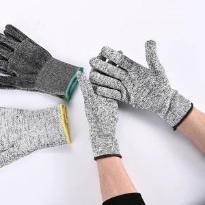 Adult Grade 5 Cotton Yarn Anti-cutting Gloves Labor Protection Wear-resistant Elastic Cuff Opera Length Silicone-Free Gloves