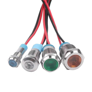 12mm Metal LED Power Signal Indicator Light with Wire 6V/12V/220V Optical Fiber Interface for Telecom Cable Installation