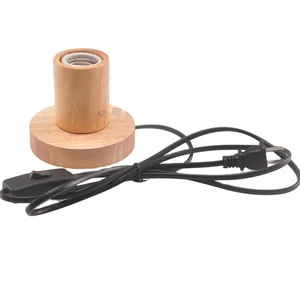 Bulb Lamp E27 Screw Lamp Holder Socket Electrical Flame Retardant Abs Wood Holders LED Night Light Wooden Lamp Bases Home Decor